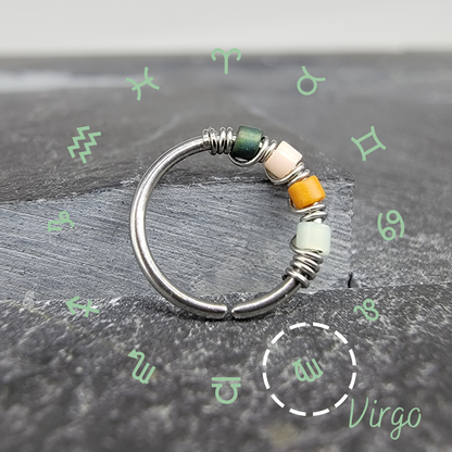 Virgo Zodiac Sign Bead Hoop